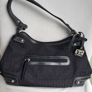 Giani Bernini Plum & Black Leather Purse 14.5 x 9 x 4.5